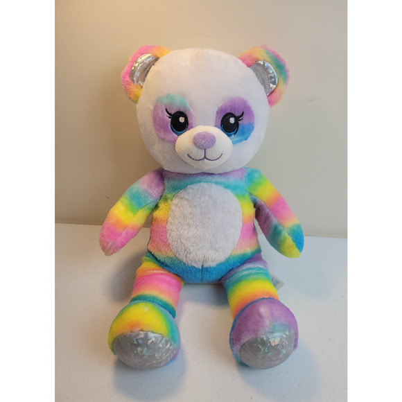 Build-A-Bear Workshop Other - Build A Bear BAB 2020 Rainbow Striped Panda Plush Stuffed Animal Toy 16"